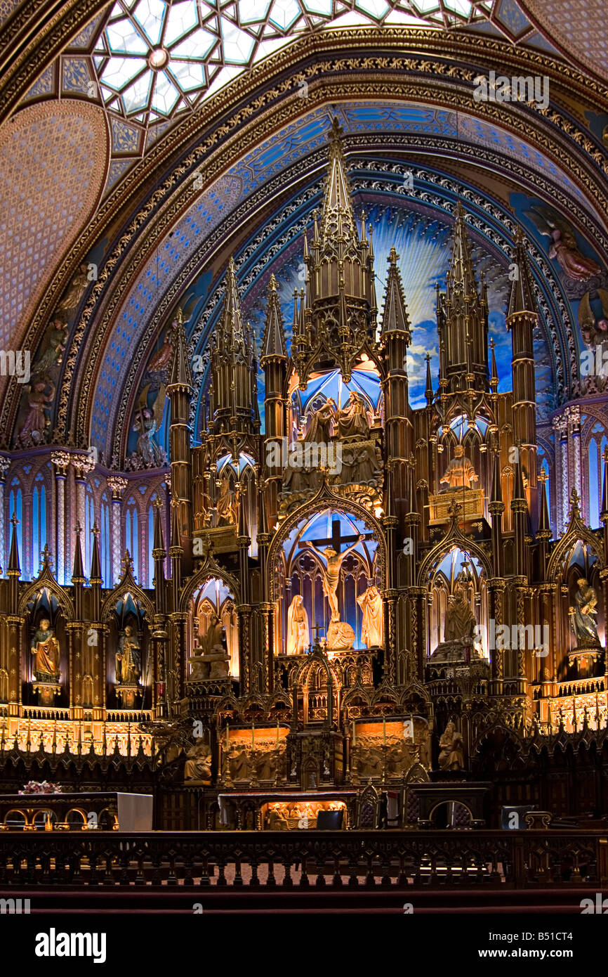 Die Basilika von Notre Dame Montreal Quebec Kanada Stockfoto
