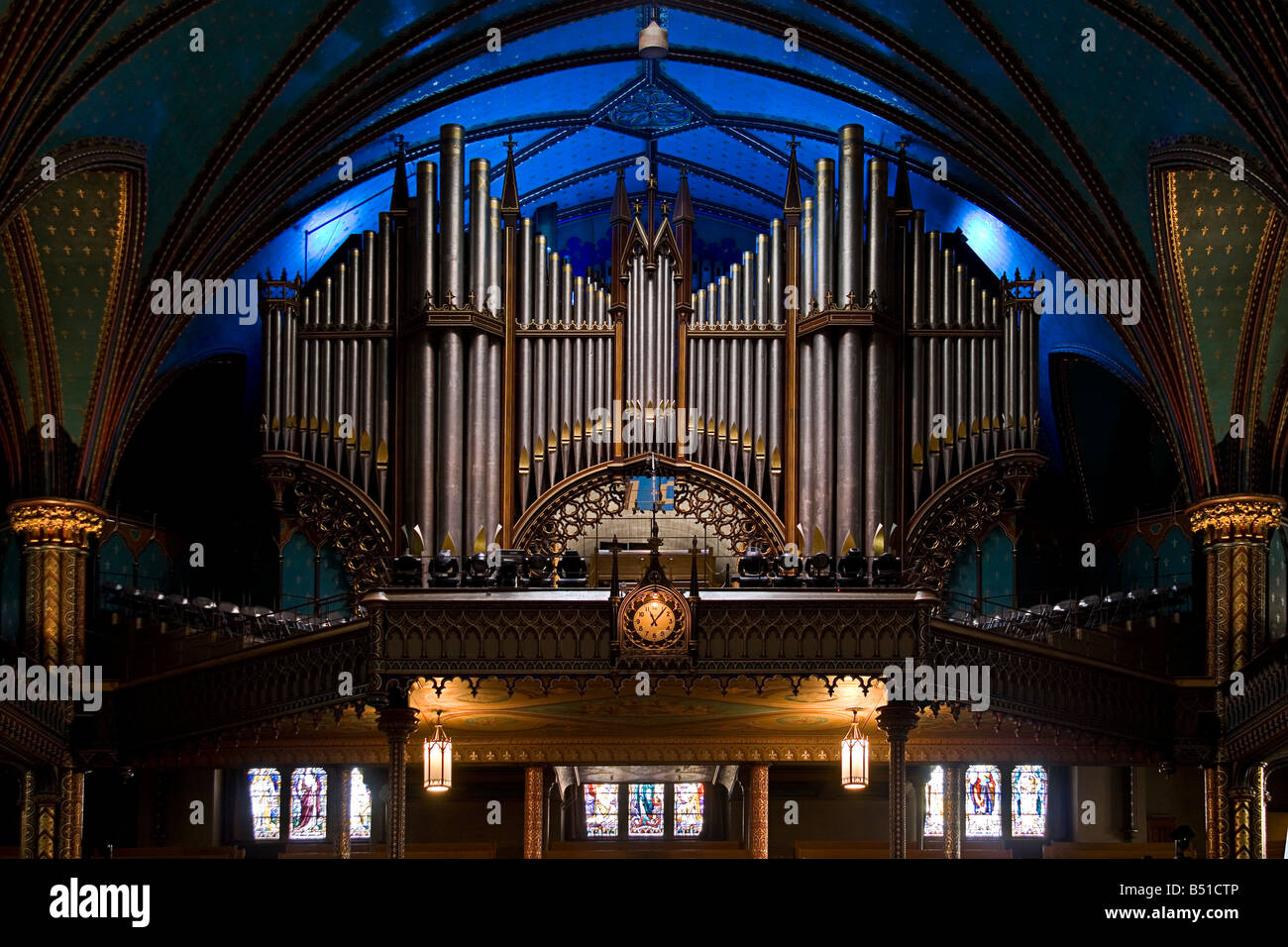 Die Basilika von Notre Dame Montreal Quebec Kanada Stockfoto