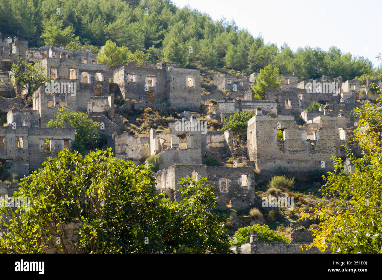 Geisterdorf, Kayakoy, Mugla, Türkei. Stockfoto