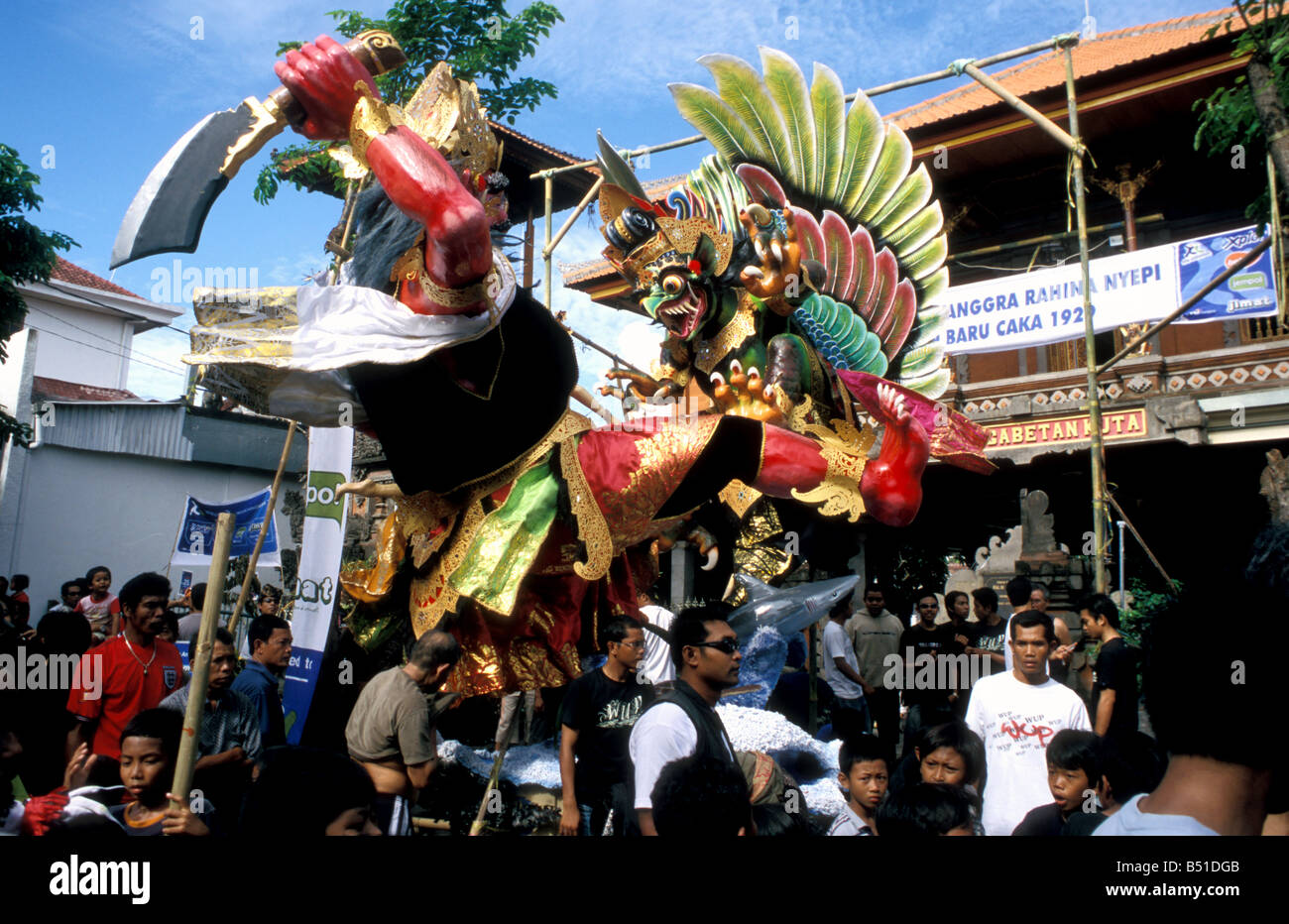 Ogoh Ogoh Monster am Nyepi Festival Jl legian Kuta Bali Indonesien Stockfoto