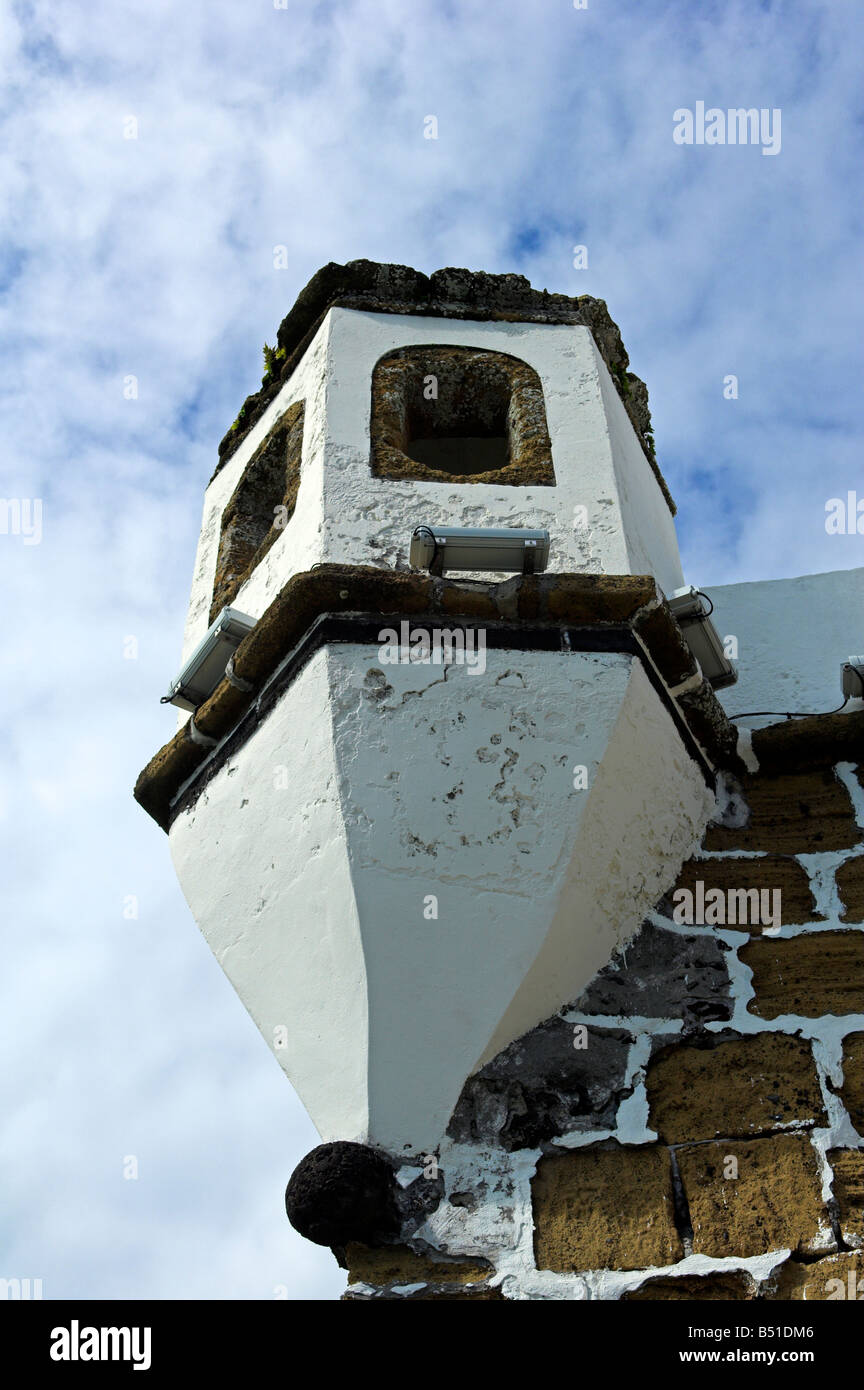 Aussichtsturm der befestigte Eingang Bucht von Porto Pim Horta Faial Insel Azoren Stockfoto
