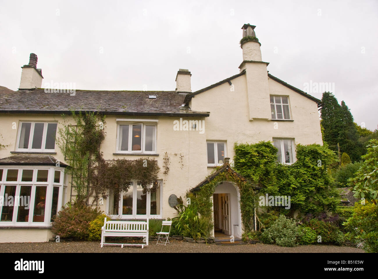 William Wordsworth Einfamilienhaus Rydal Mount und historischen Gärten beherbergen Lake District National Park UK United Kingdom Stockfoto