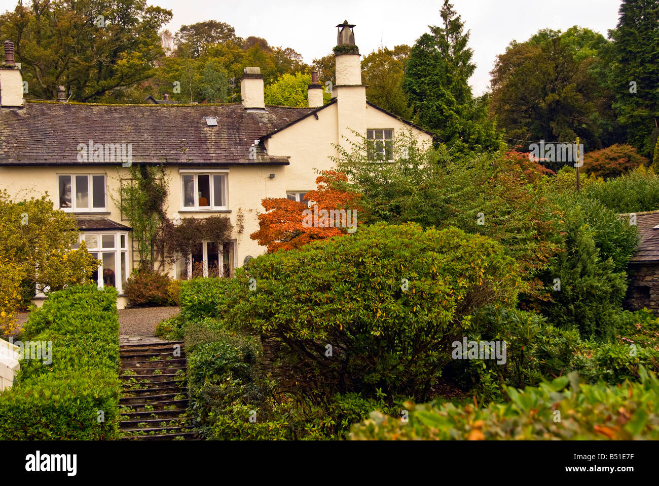 William Wordsworth Einfamilienhaus Rydal Mount und Gärten Ambleside Cumbria Seenplatte Vereinigtes Königreich Stockfoto