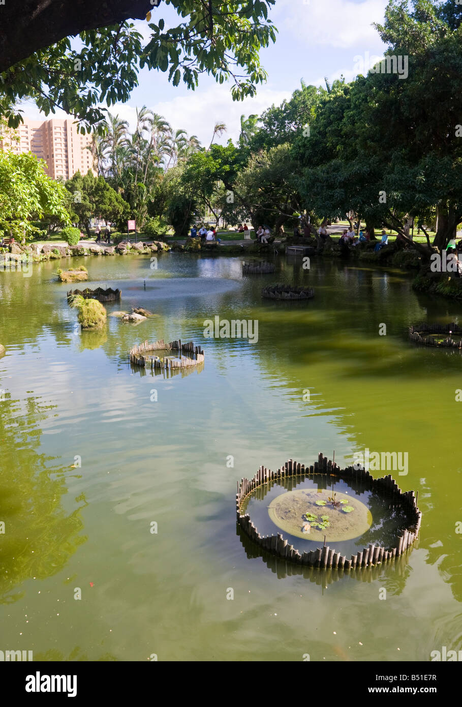 Teich in Taipeh 228 Friedenspark, Taipeh, Republik China (ROC) Stockfoto