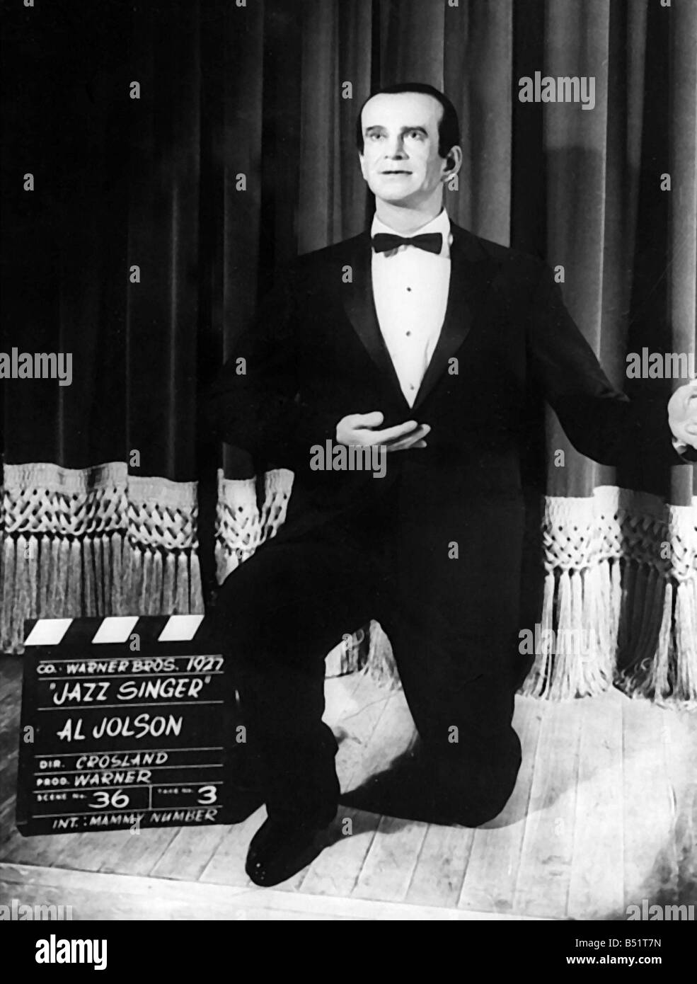 Al Jolson Wachsfigur Szene vom ersten Tonfilm Film The Jazz Singer in Wachs im Movieland Wax Museum in Buena Park in Kalifornien erhalten Stockfoto