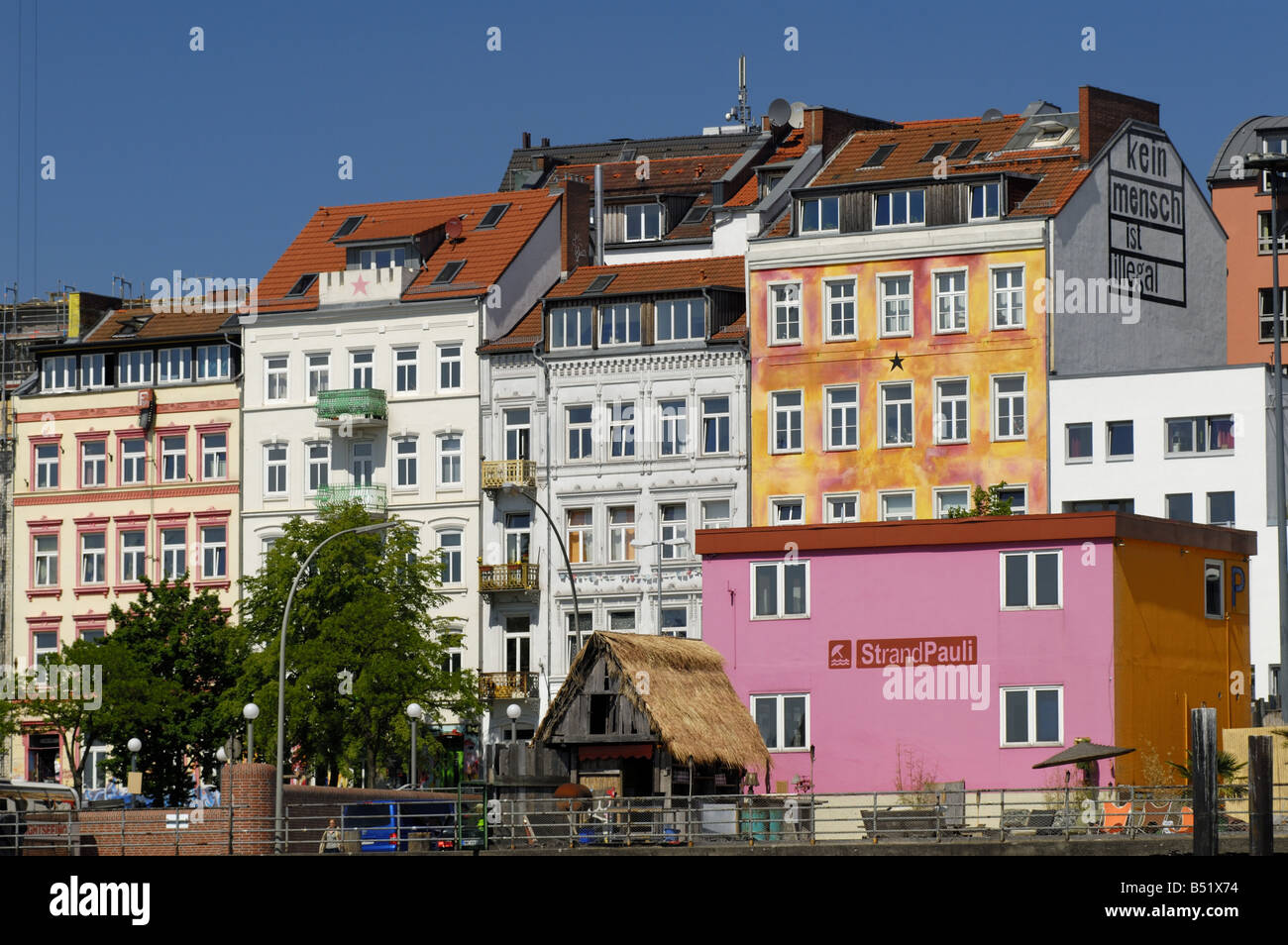 Hafen-Straße St. Pauli in Hamburg Stockfoto