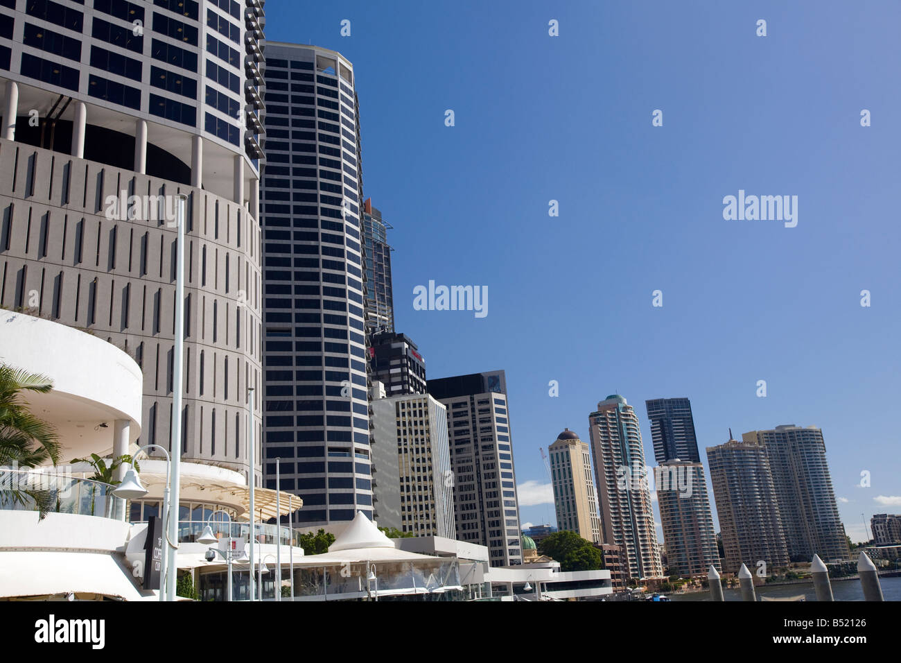 Wolkenkratzer am brisbane River, Brisbane CBD, Queensland, Australien Stockfoto