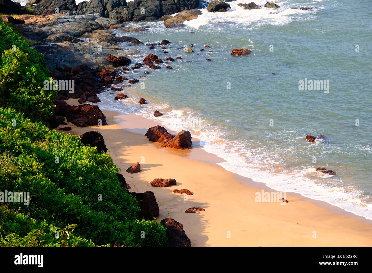 Ein Blick von einer Klippe von Cola Beach in Canacona Süd Goa Indien Stockfoto