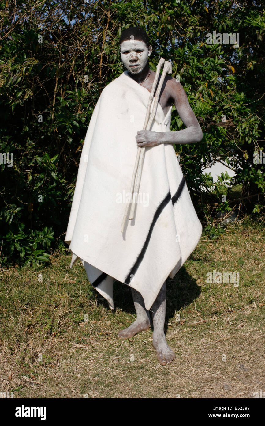 Xhosa männlicher Eingeweihter, Südafrika Stockfoto