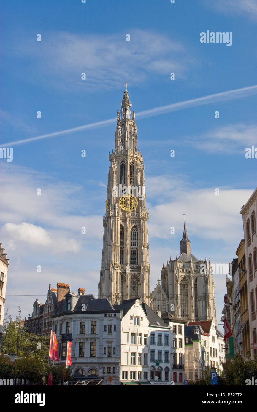 Grote Kerk, große Kirche Kathedrale, Antwerpen, Belgien. Stockfoto
