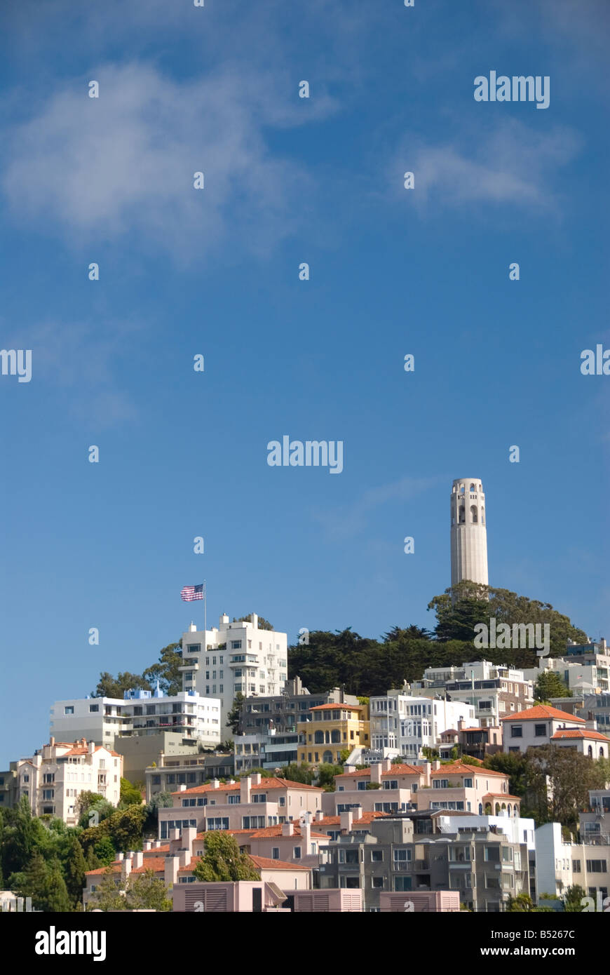 Coit Tower auf Telegraph Hill, San Francisco, Kalifornien Stockfoto
