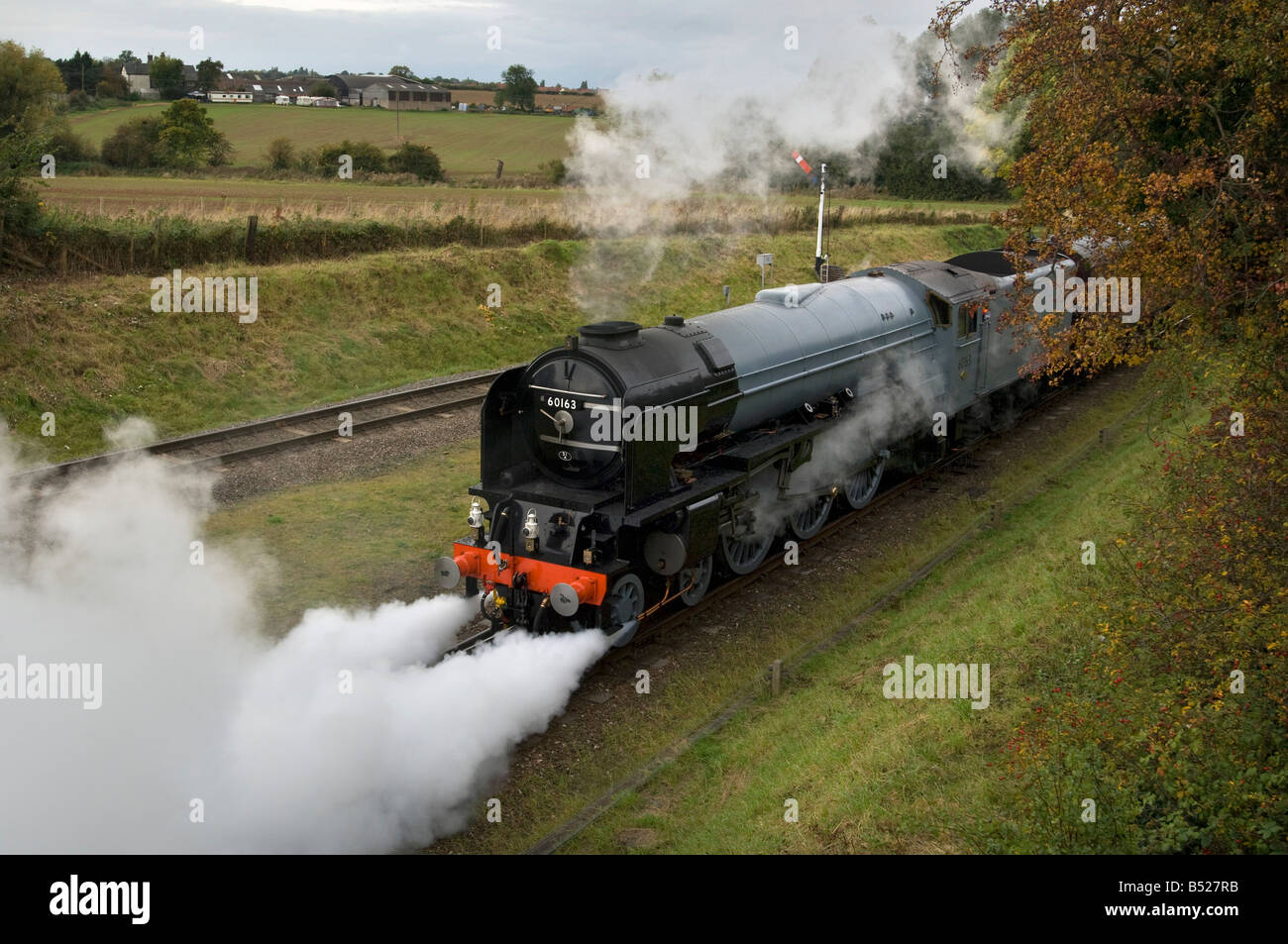 Pfeffer-Klasse A1 Pacific 60163 Tornado ist die erste Dampfmaschine der Hauptlinie in Großbritannien in 50 Jahren gebaut werden. Stockfoto