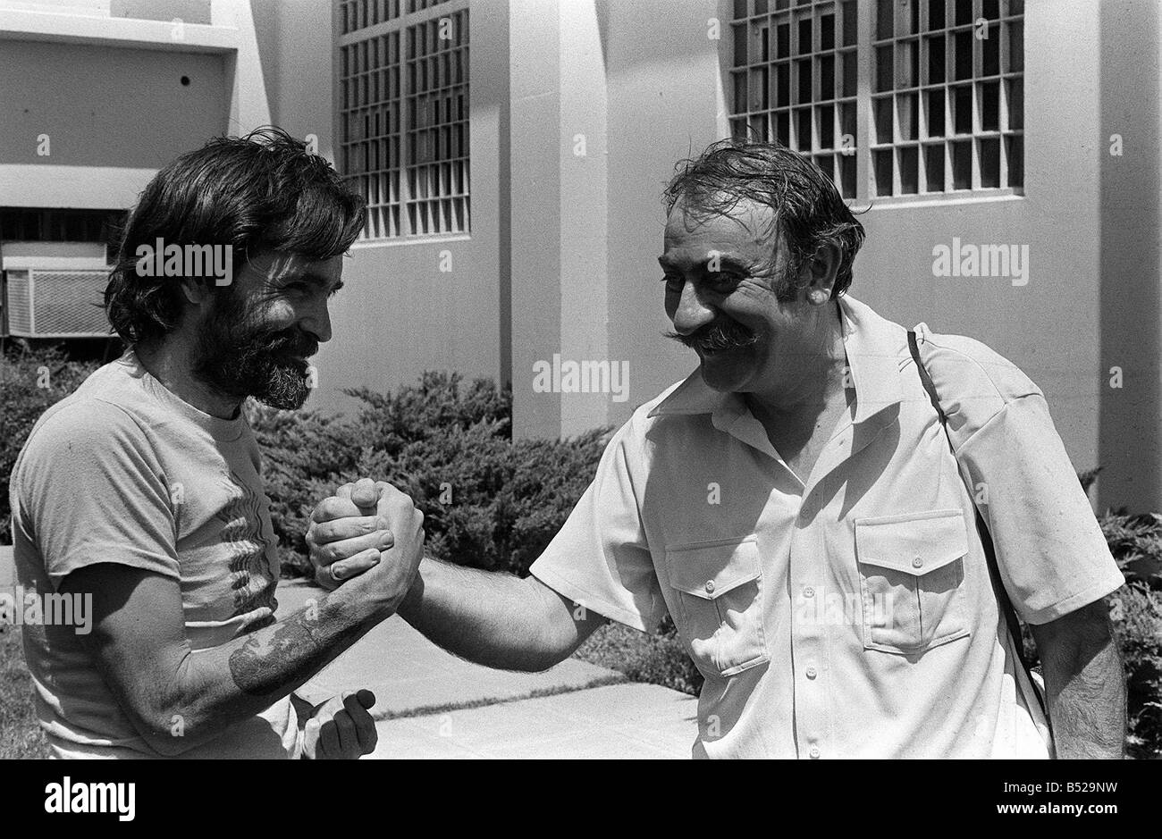 Charles Manson August 1980 der Mann, der Sharon Tate ermordet Stockfoto