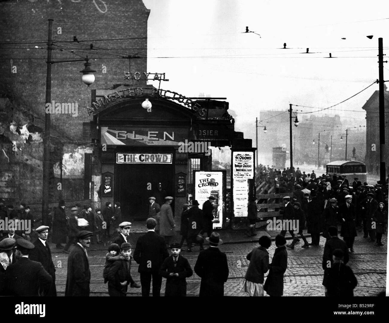 Brände Kinos Glen Kino Paisley Schottland Hogmany 1927 31 12 1929 Tagesrekord Stockfoto