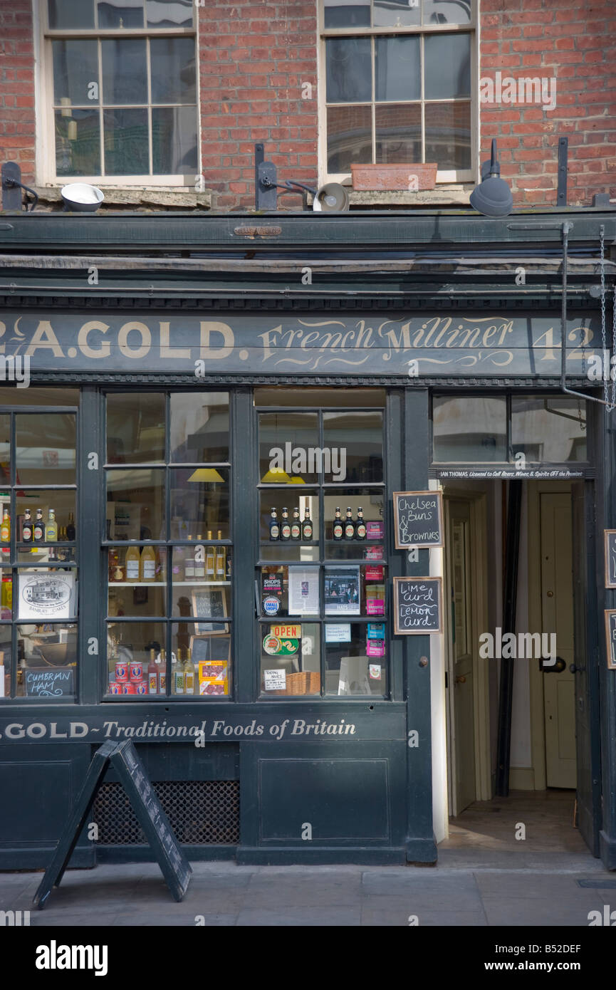 A.Gold Feinkost Brushfield Street im Bankenviertel City of London. Stockfoto