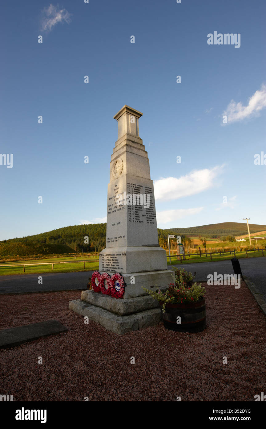War Memorial Bellabeg Aberdeenshire Scotland UK Stockfoto