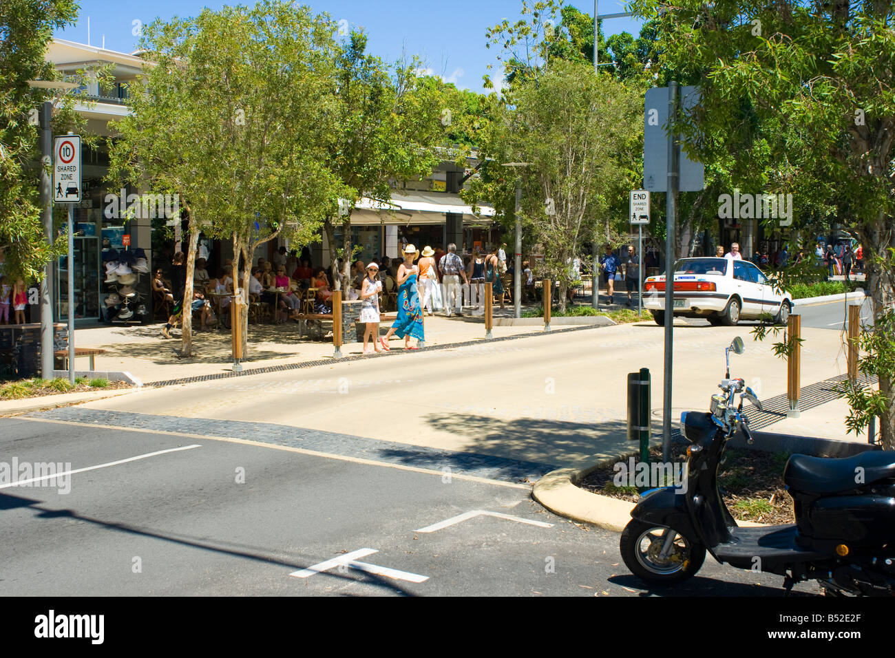Hastings Street Noosa Heads Qld Australien Stockfoto
