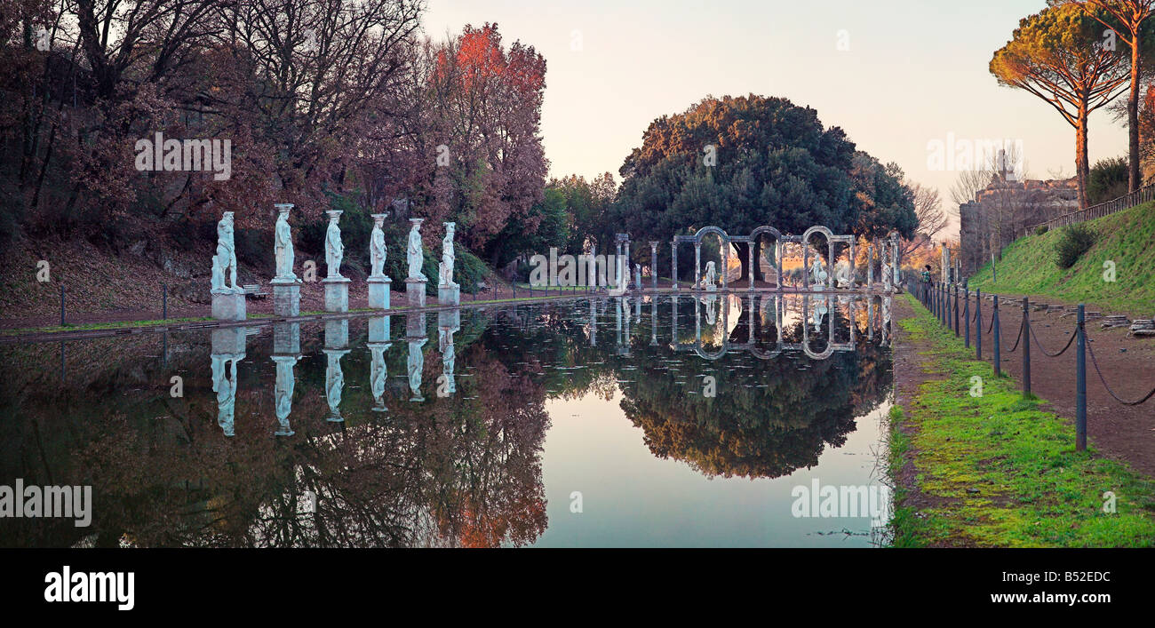 Panorama von Canopus, Villa Adriana Hadrian Villa, Tivoli, Italien Stockfoto