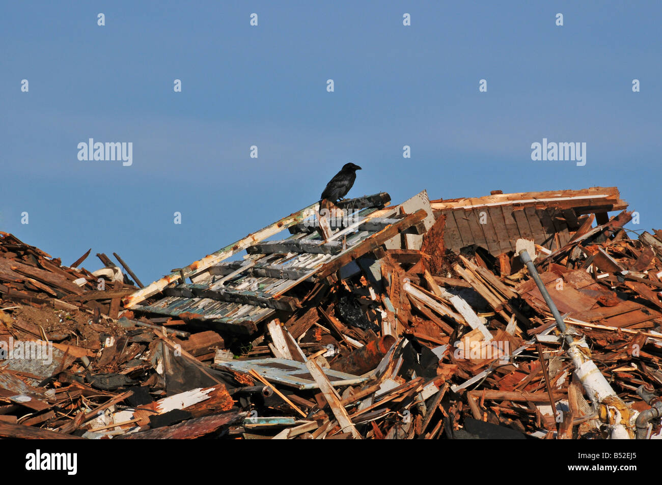 Dump mit Baumaterial Quebec Stockfoto