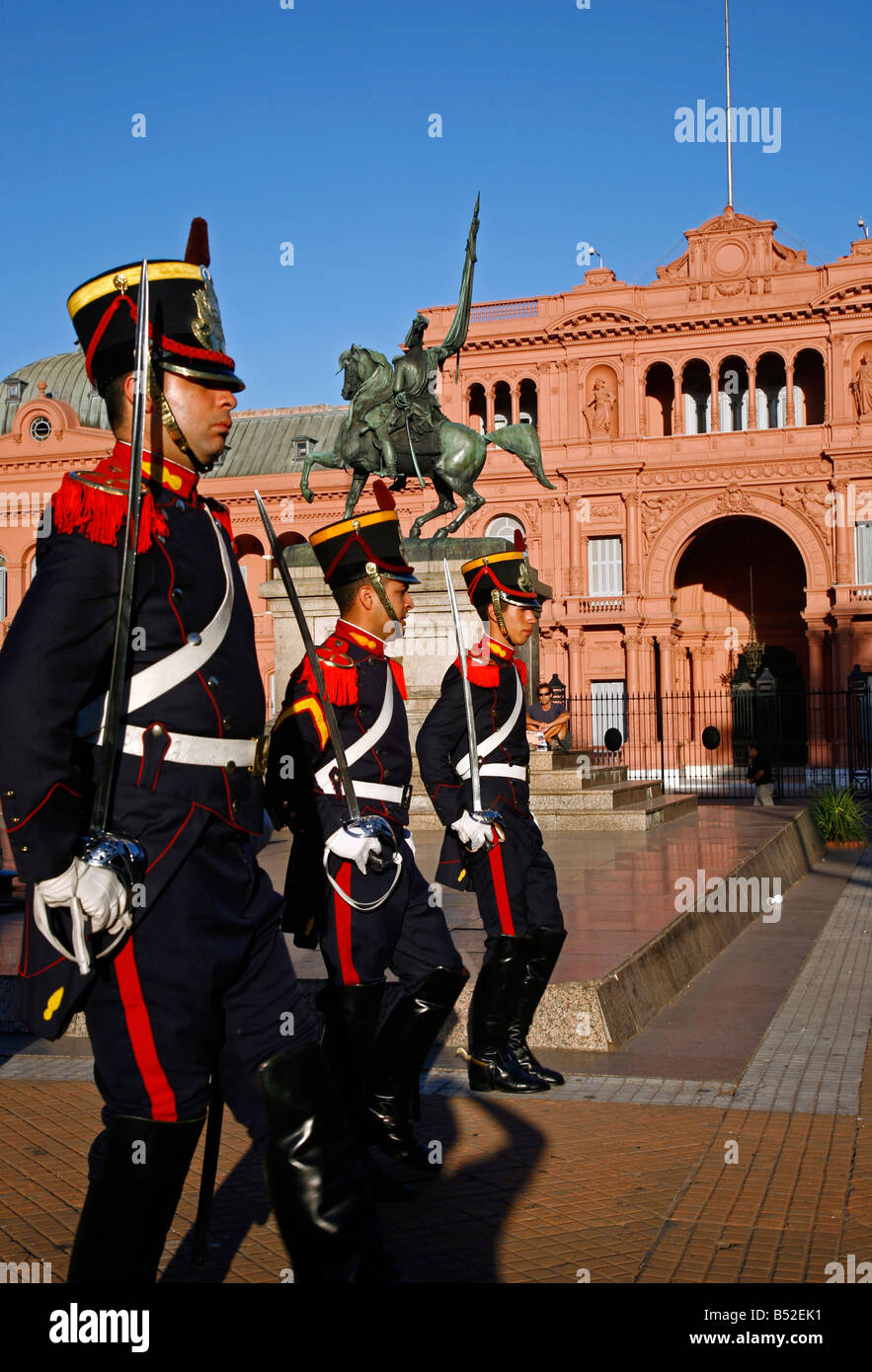 März 2008 - Zeremonie im Casa Rosada Präsidentenpalast am Plaza de Mayo Buenos Aires Argentinien Wachen ändern Stockfoto