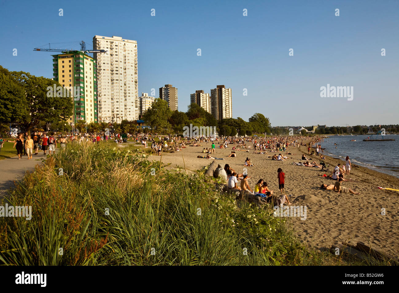 Sunset Beach Vancouver British Columbia Kanada Stockfoto