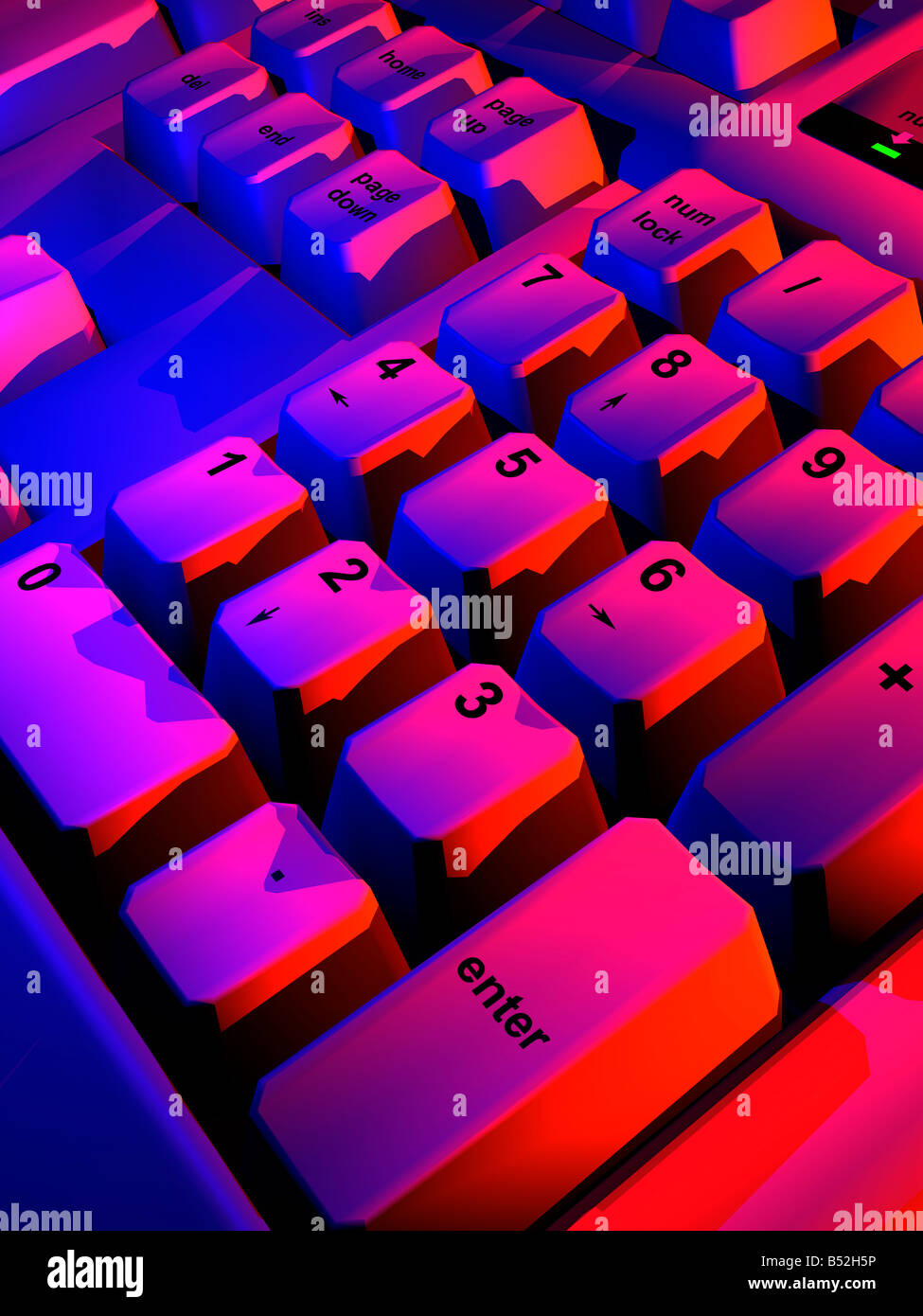 Detail der Tasten auf Tastatur Stockfoto