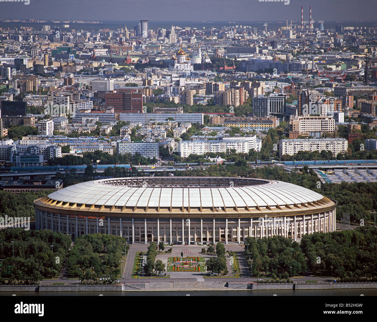 Die Ansicht von Moskau Stadt von The Main Building of Moscow State University Stockfoto