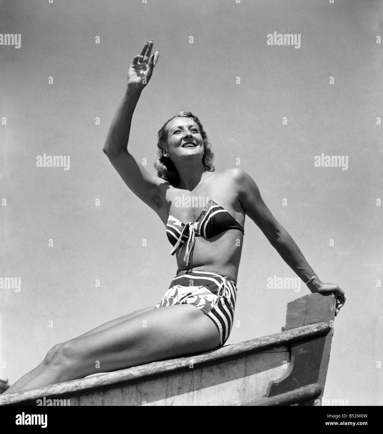 Schauspielerin Jacqueline Plessis in Venedig. September 1952 C4468 Stockfoto