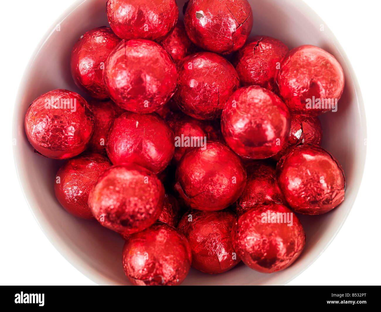 Schüssel mit Weihnachten Schokolade Stockfoto