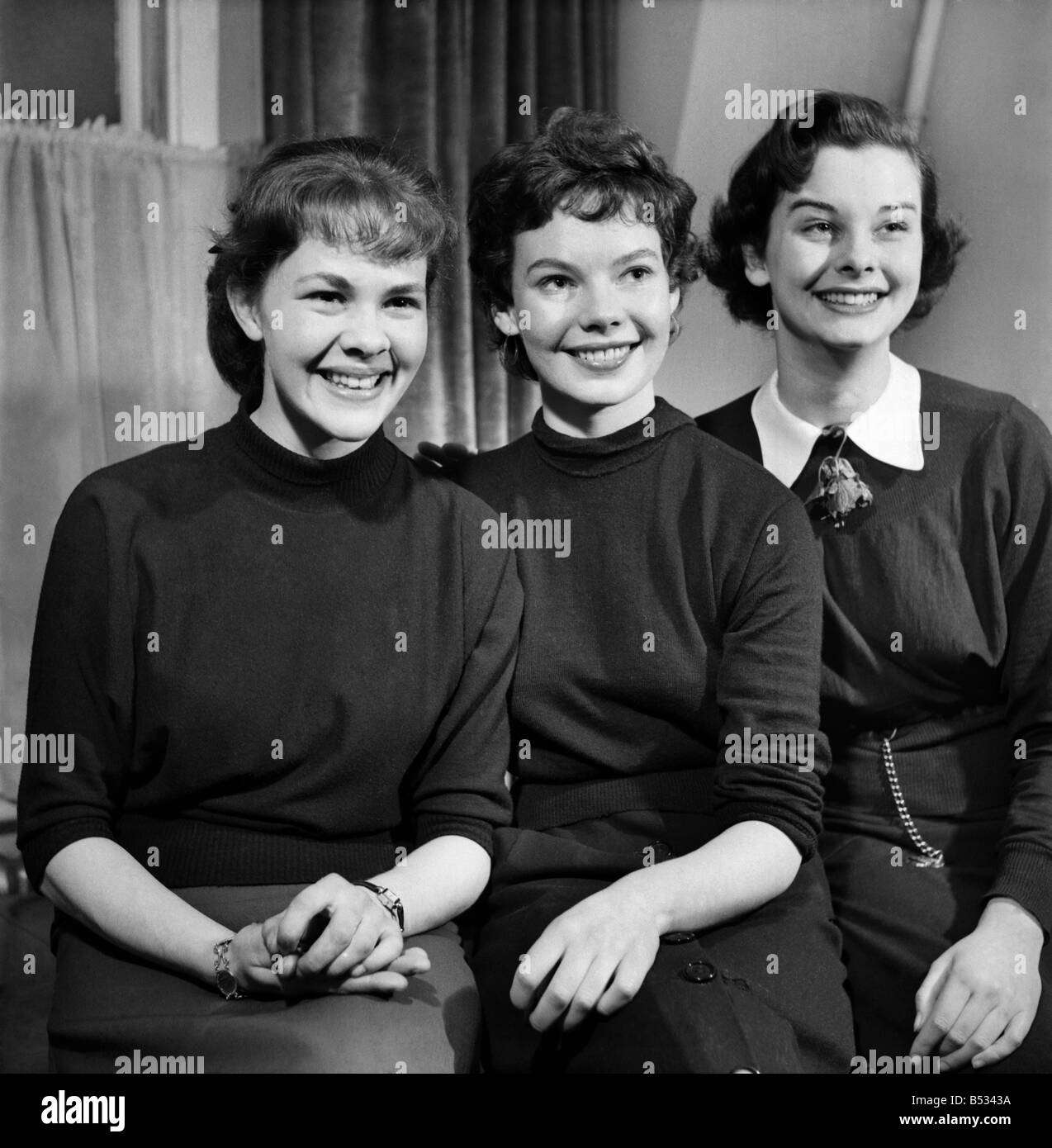 Audrey Dalton, Joan Elan, Dorothy Bromiley, die Hauptrolle in dem Film The Girls of Pleasure Island. März 1952 C1299-001 Stockfoto