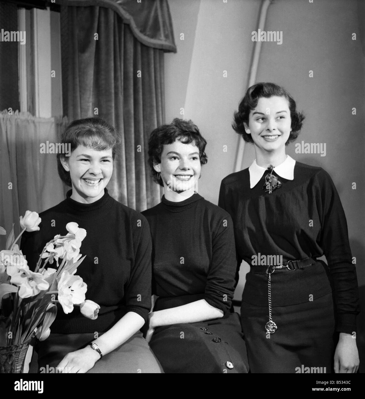 Audrey Dalton, Joan Elan, Dorothy Bromiley, die Hauptrolle in dem Film The Girls of Pleasure Island. März 1952 C1299 Stockfoto