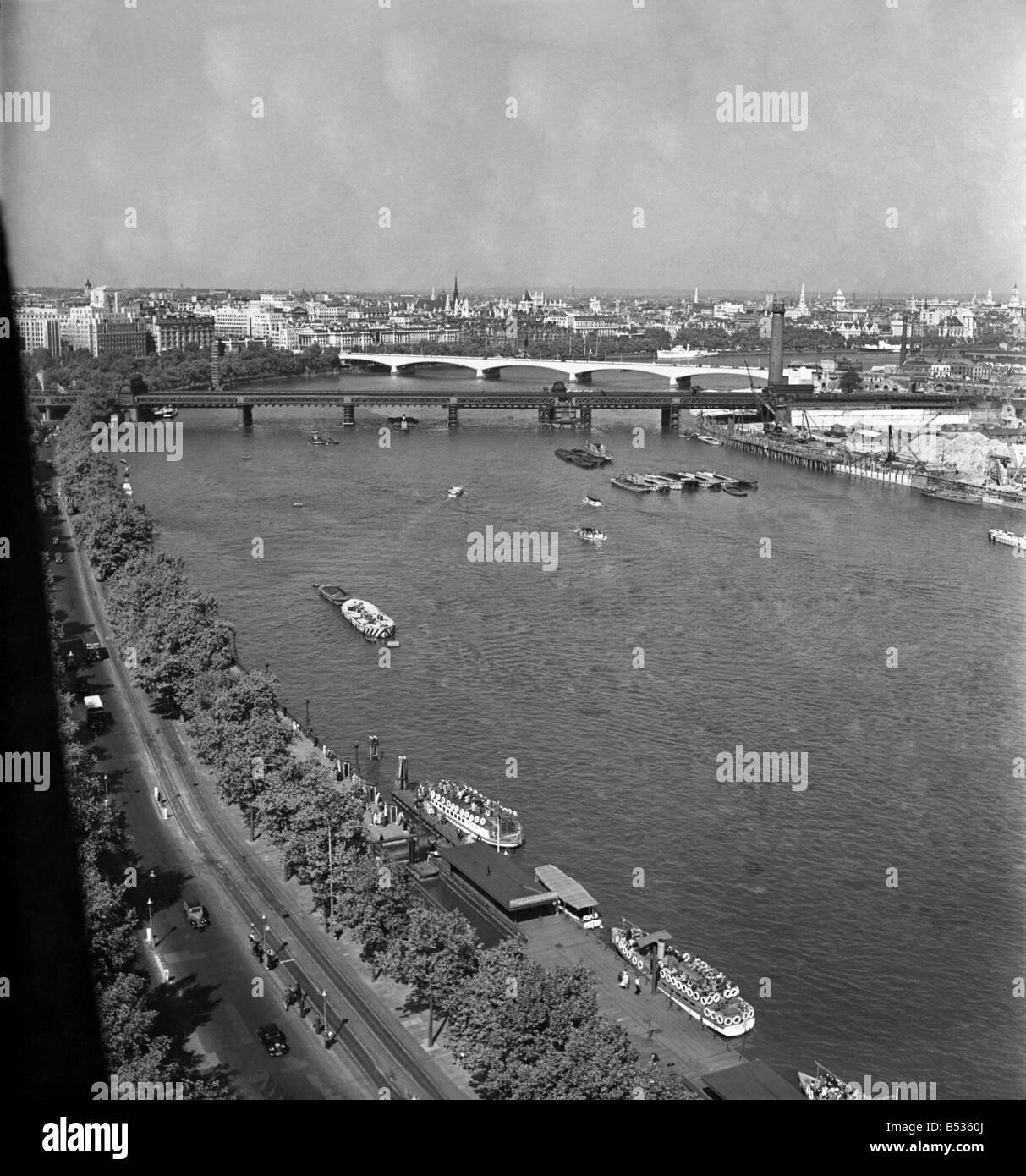 Malerische Ausblicke auf London und die Themse.  1940er Jahre Stockfoto