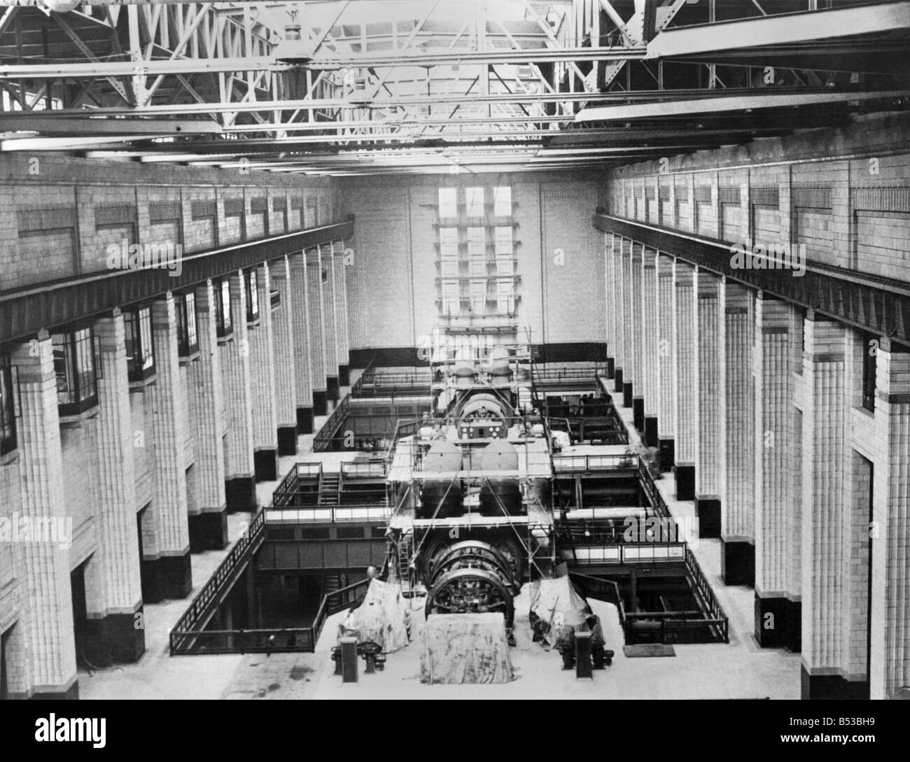 Strom: der Turbinenraum in Battersea Power Station. OP 639 H. &#13; &#10; ca. 1946 &#13; &#10; P018767 Stockfoto