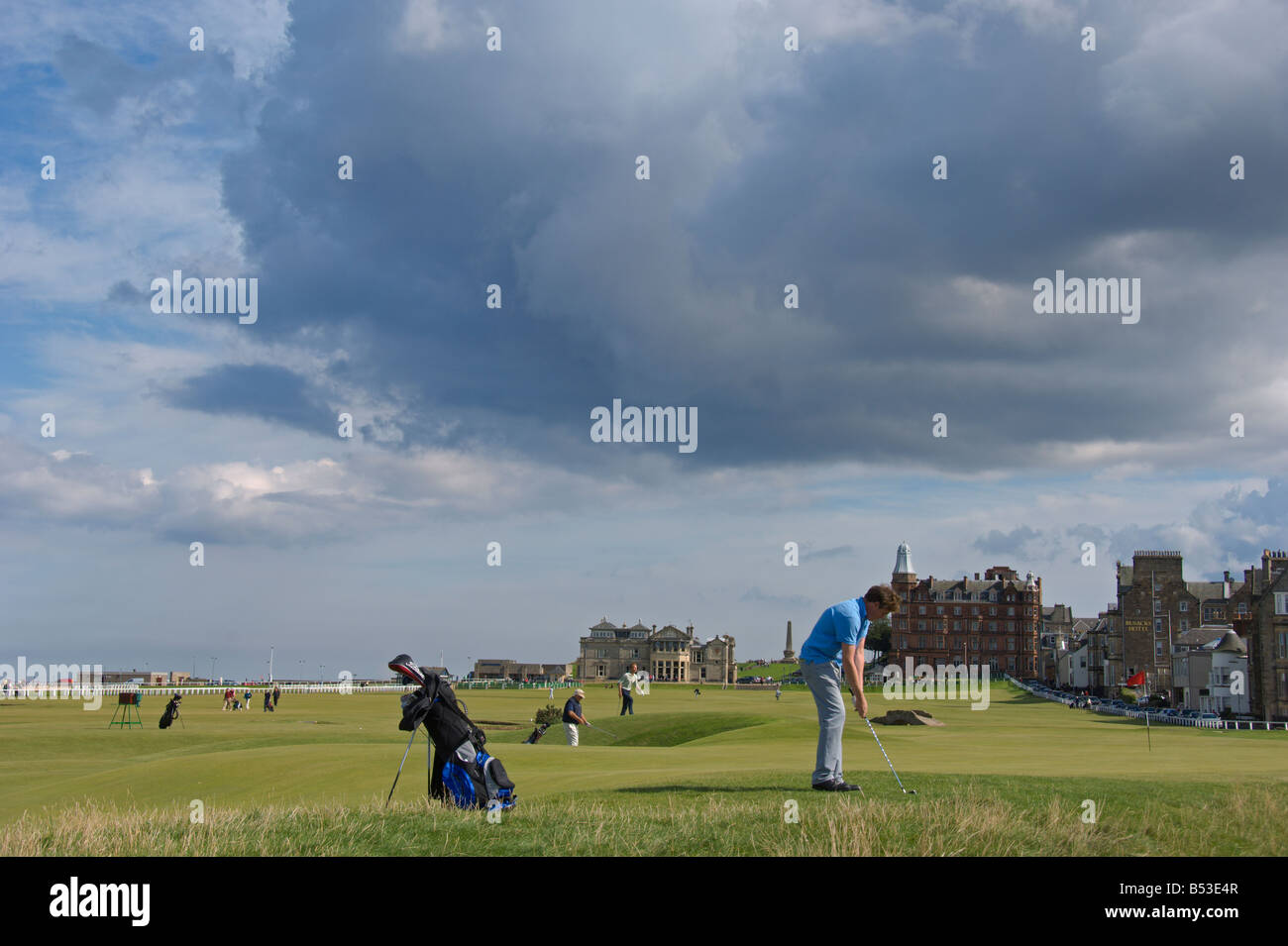 St Andrews Old Golf Course 18. Abschlag Royal and Ancient Clubhaus Fife Schottland August 2008 Stockfoto