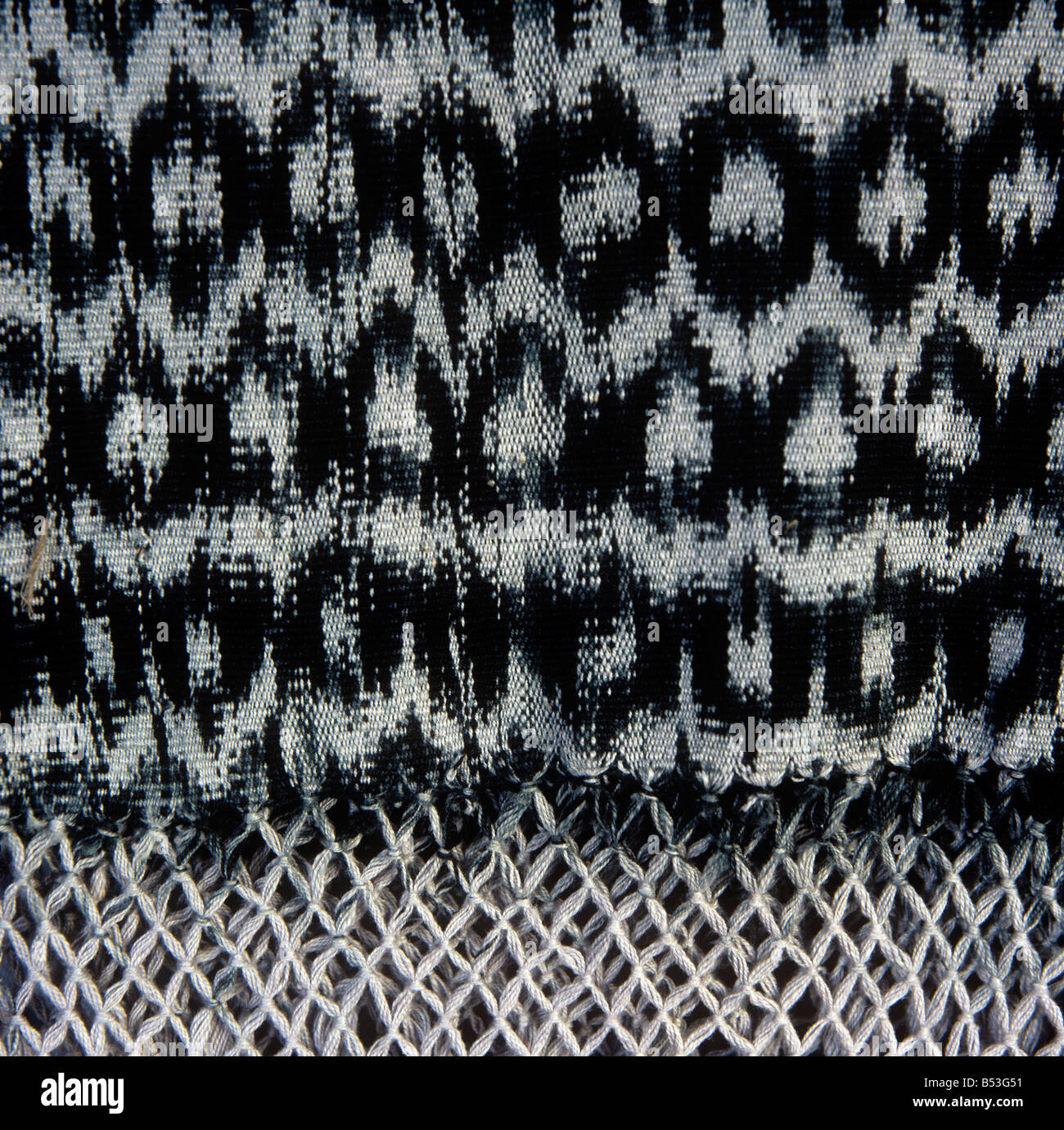 Gemusterte Ikat Handwerk gewebt Textil aus Ecuador Stockfotografie - Alamy