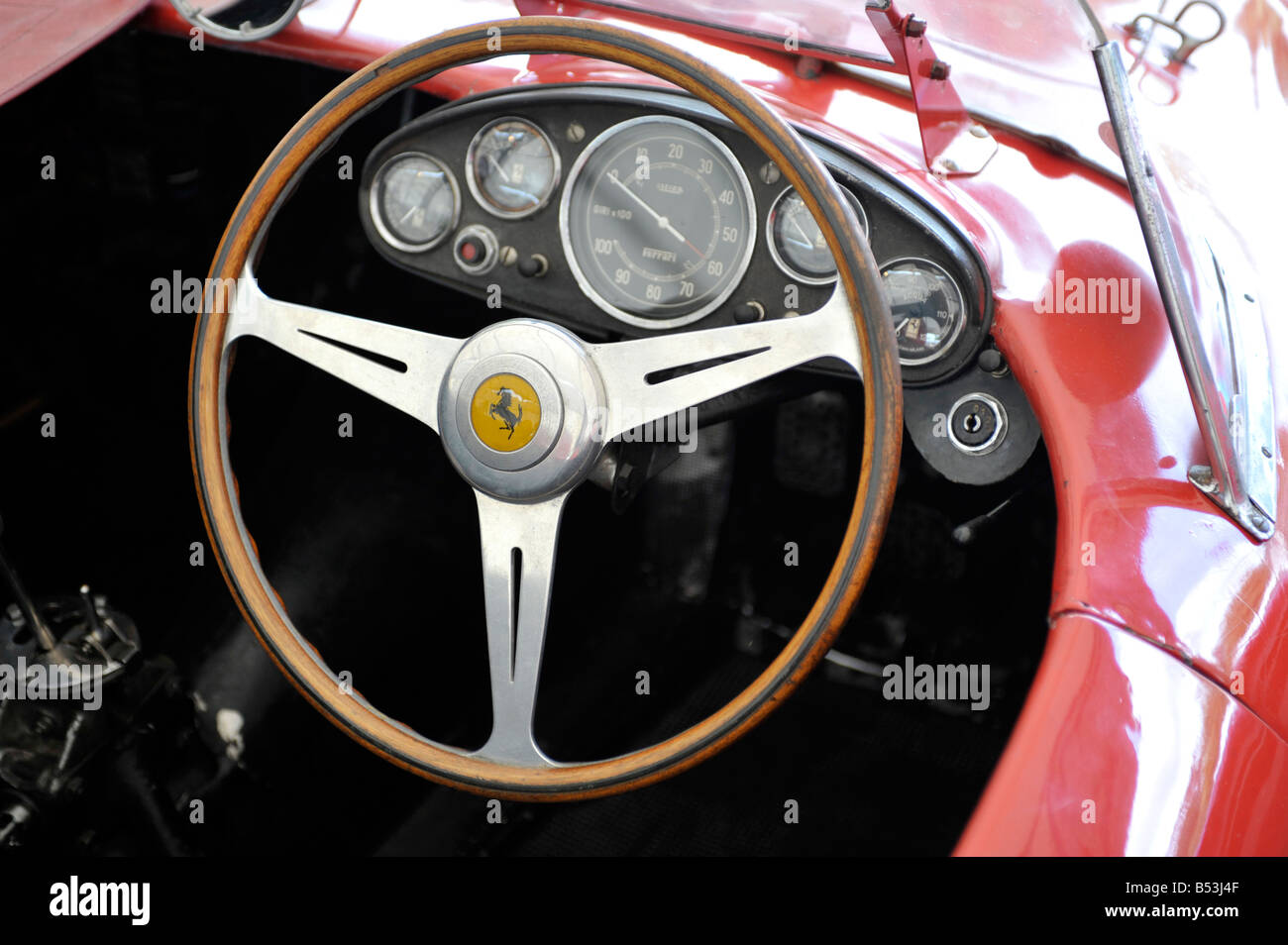 Jahrgang 1957 Ferrari 250 TR58 Auto cockpit Stockfoto