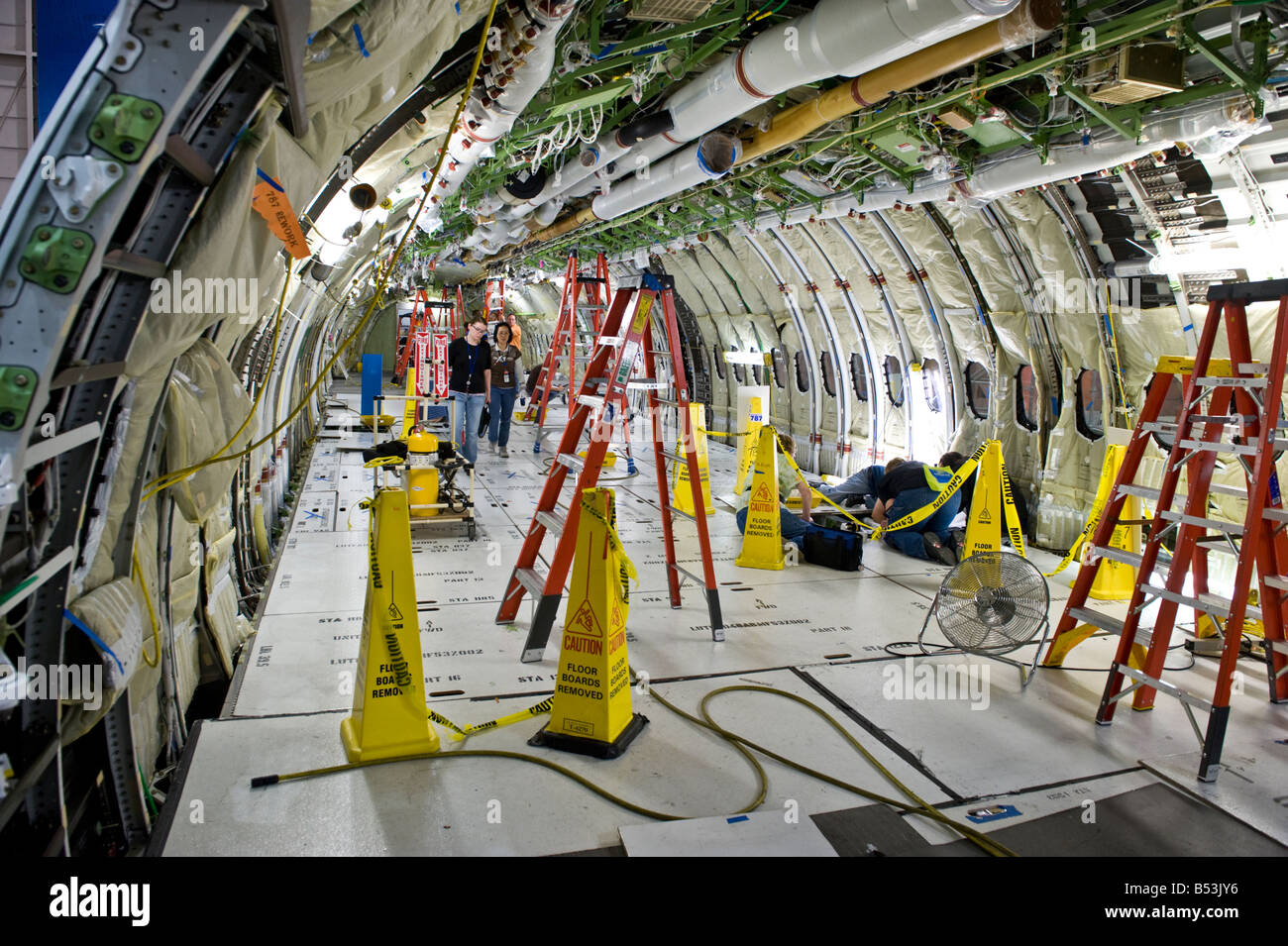 Erste Boeing 787 Dreamliner im Bau in Boeings Paine Field in Everett, Washington. Stockfoto