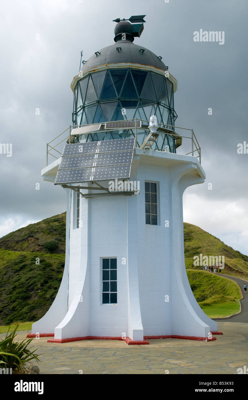 Der Leuchtturm am Cape Reinga, Te Rerenga Wairua (The Leaping Ort der Geister), Nordinsel, Neuseeland Stockfoto