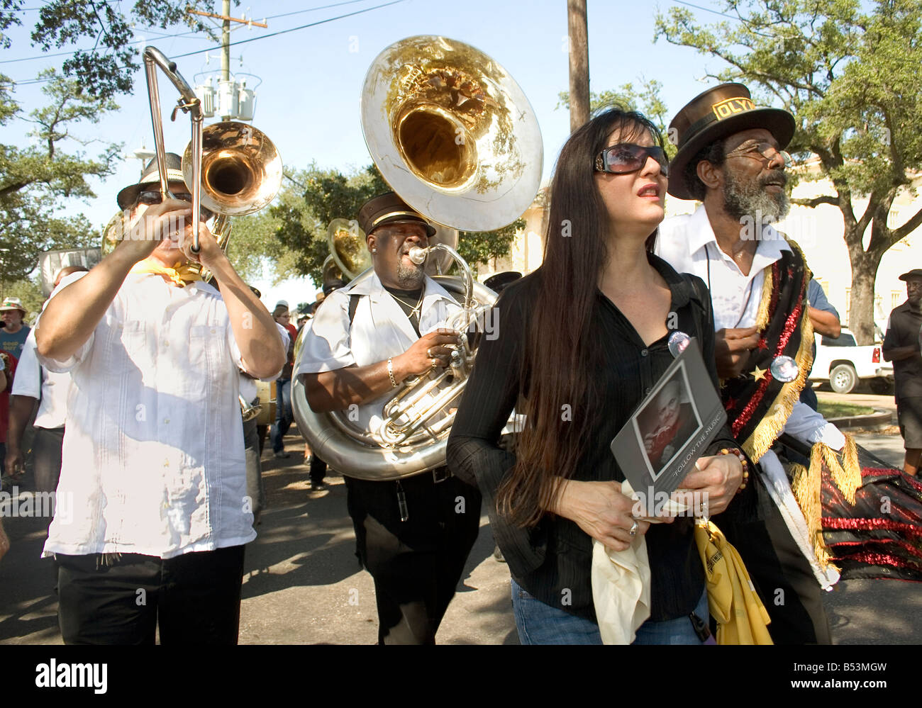 Jazz Beerdigung von Michael P. Smith, New Orleans-Fotograf. 11. Oktober 2008. Stockfoto