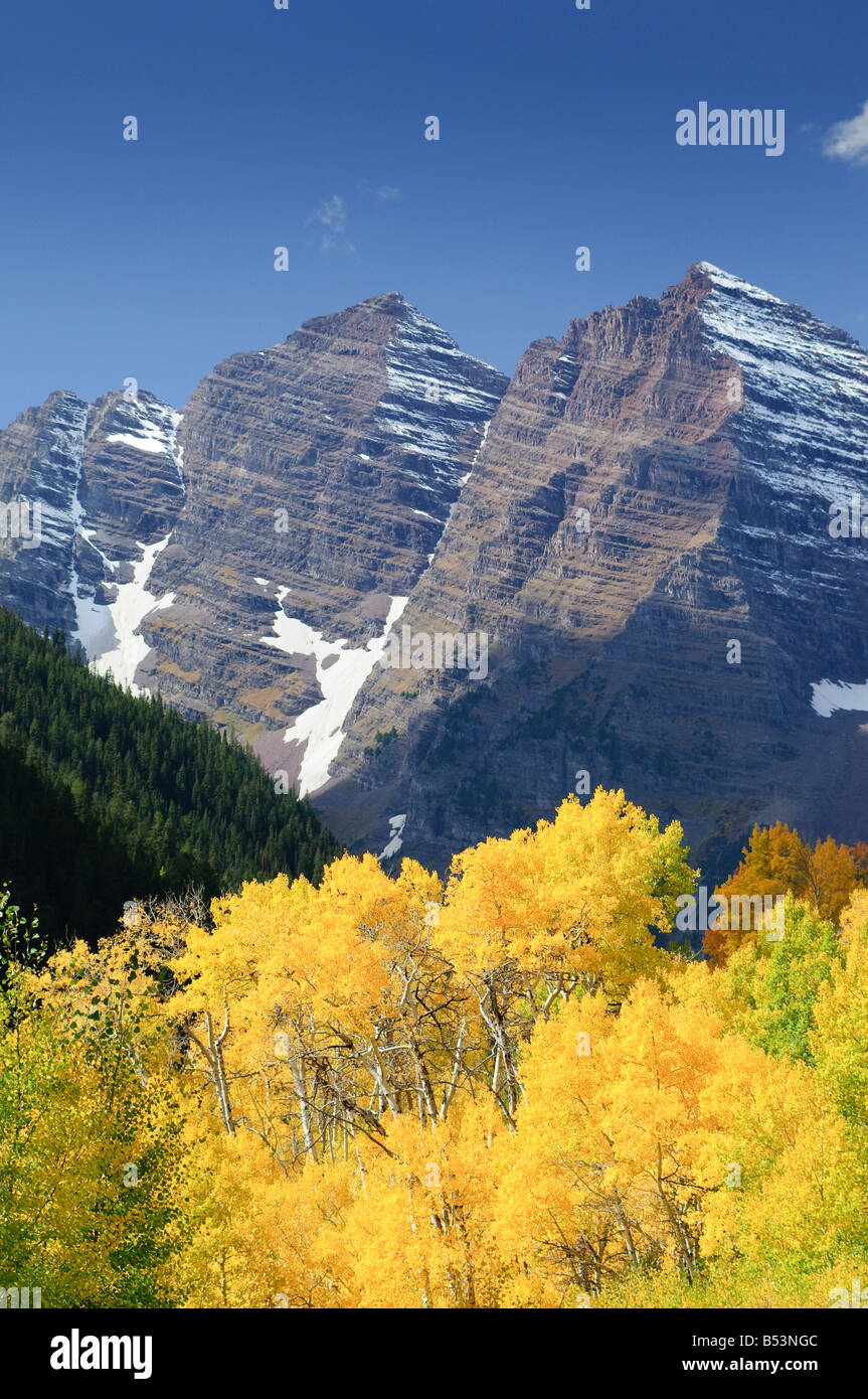 Nord und Süd Maroon Bells Berge Stockfoto