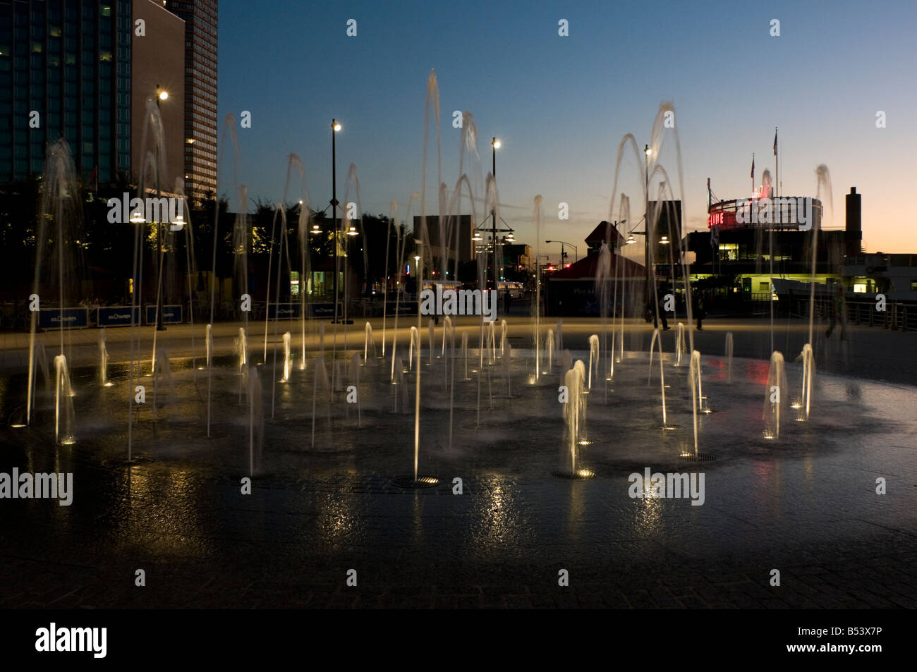 Pier 84 Brunnen Hudson River Park Stockfoto