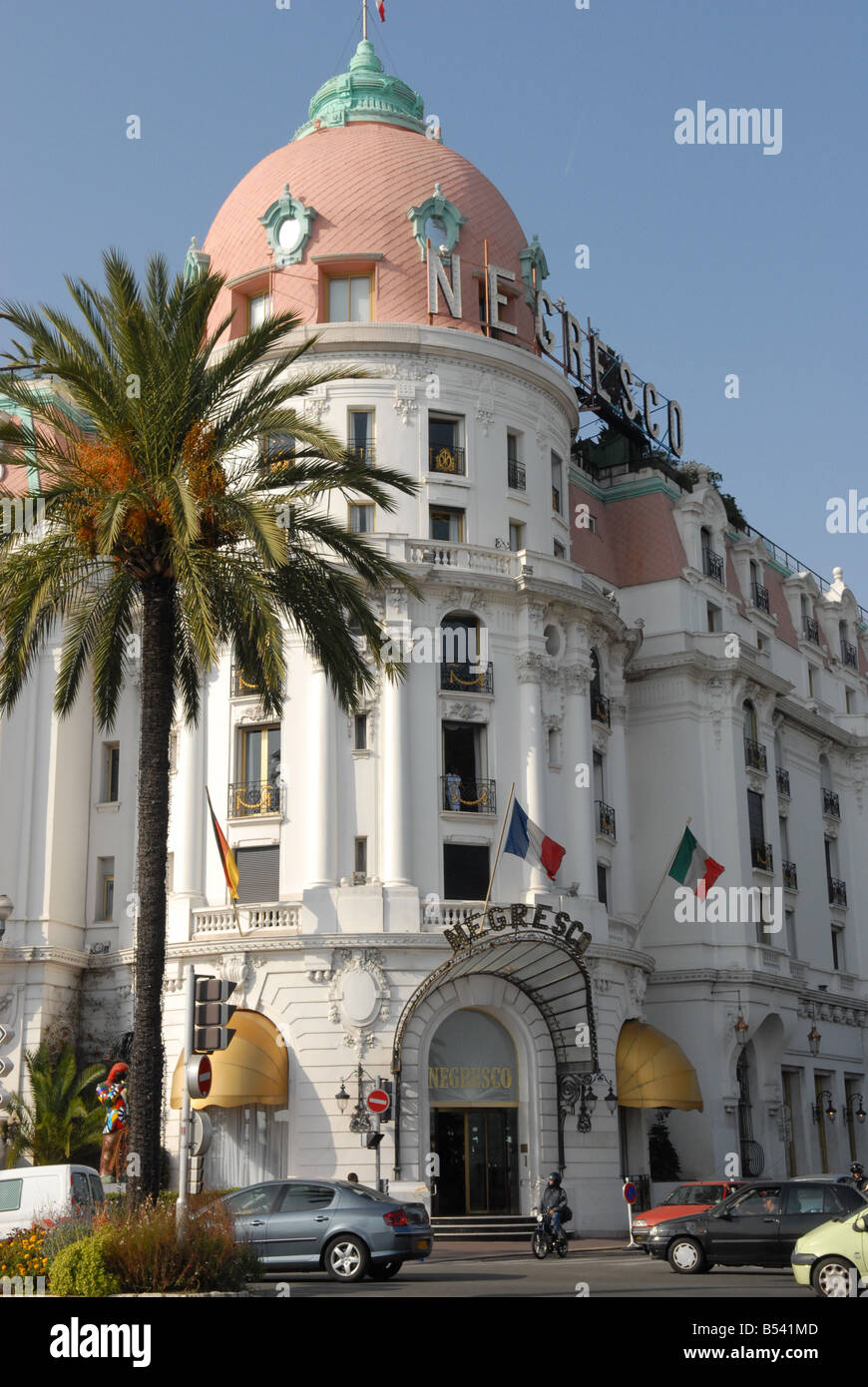 Das Hotel Negresco an der Promenade des Anglais in Nizza Stockfoto