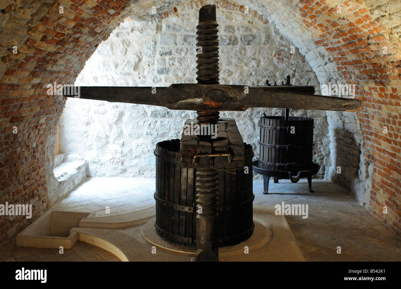Ethnographische Museum mit einer alten Wein-Display drücken Split Kroatien Stockfoto