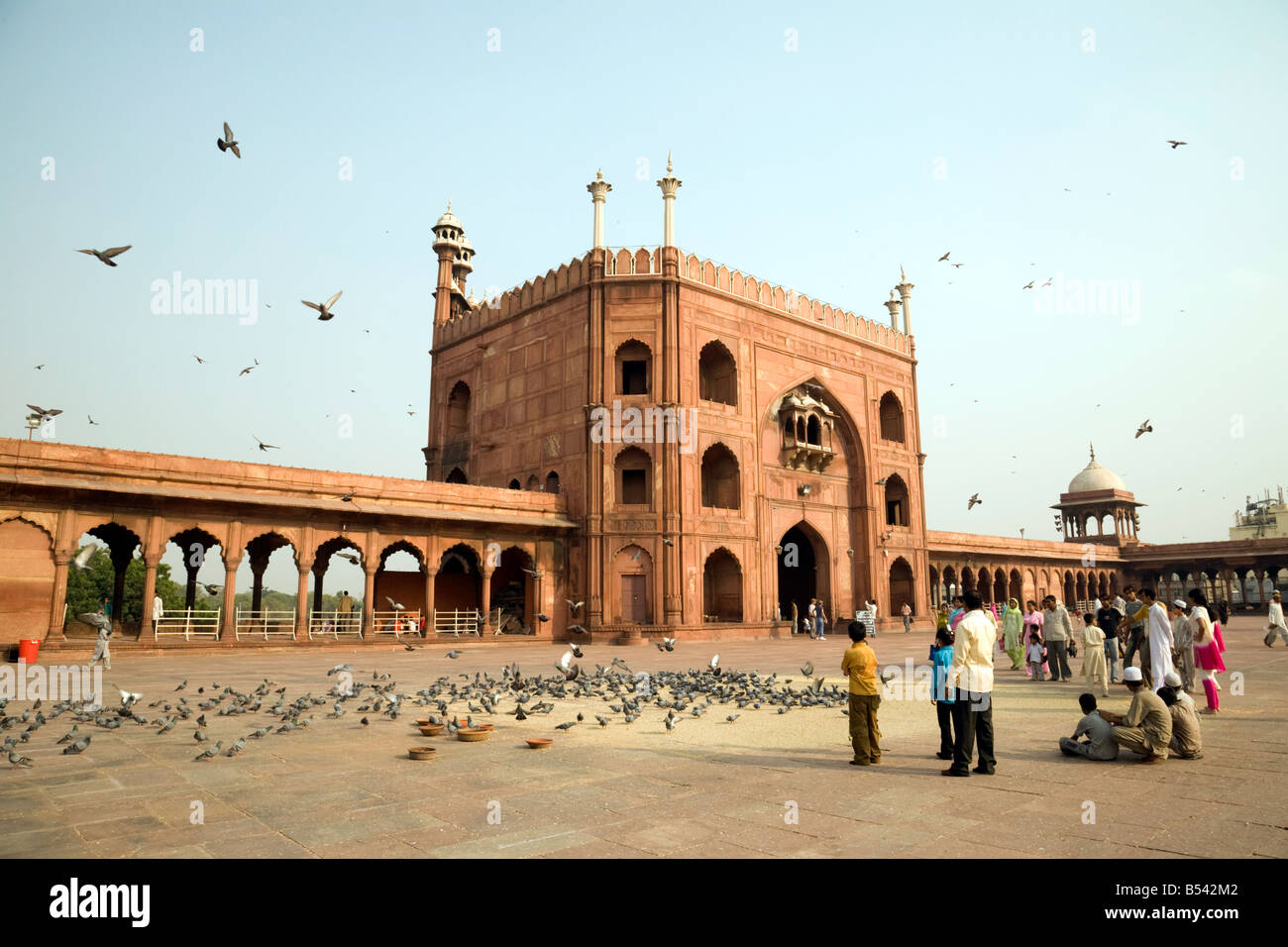 Gläubige in der Jama Masjid Moschee, Alt-Delhi, Indien, Asien Stockfoto