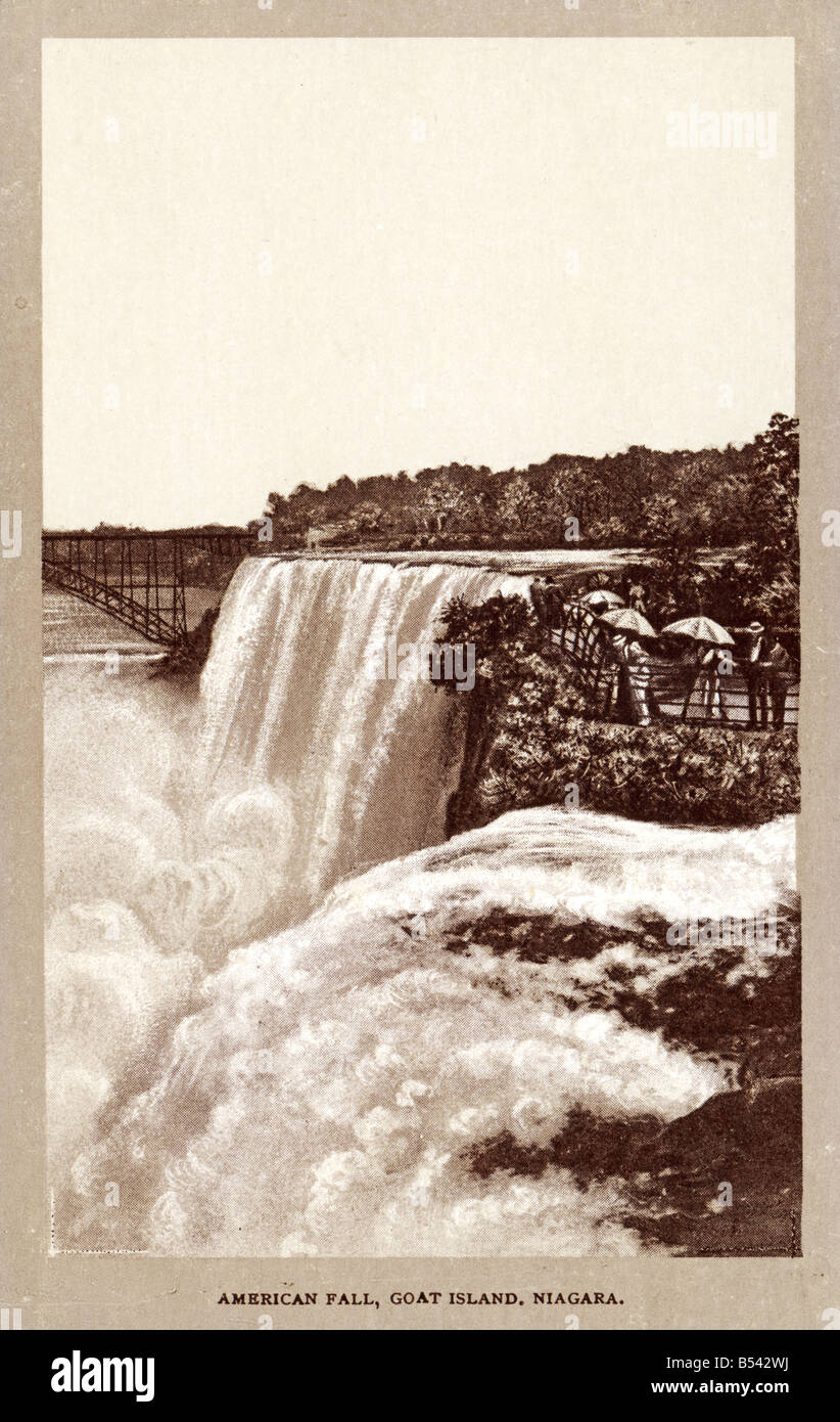 Alte Vintage American Ansichtskarte von der Niagara fällt nur zur redaktionellen Nutzung Stockfoto