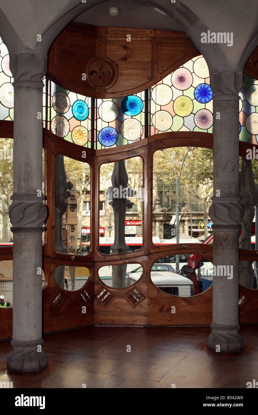 Casa Batllo von Antoni Gaudi Teil der Illa De La Discòrdia [43 Passeig de Gràcia, Eixample, Barcelona, Katalonien, Spanien, Europa]... Stockfoto