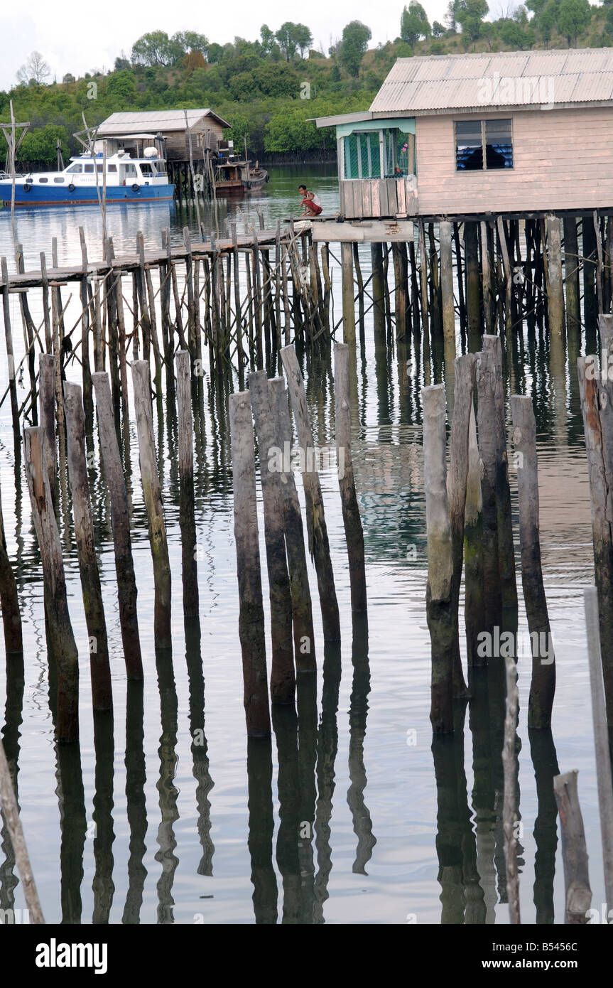 Pier-Szene Belakang Padang Riau Inseln Indonesien Stockfoto