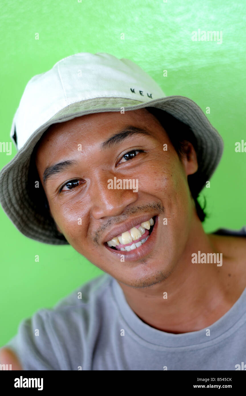 Mann auf Belakang Padang Riau Inseln Indonesien Stockfoto