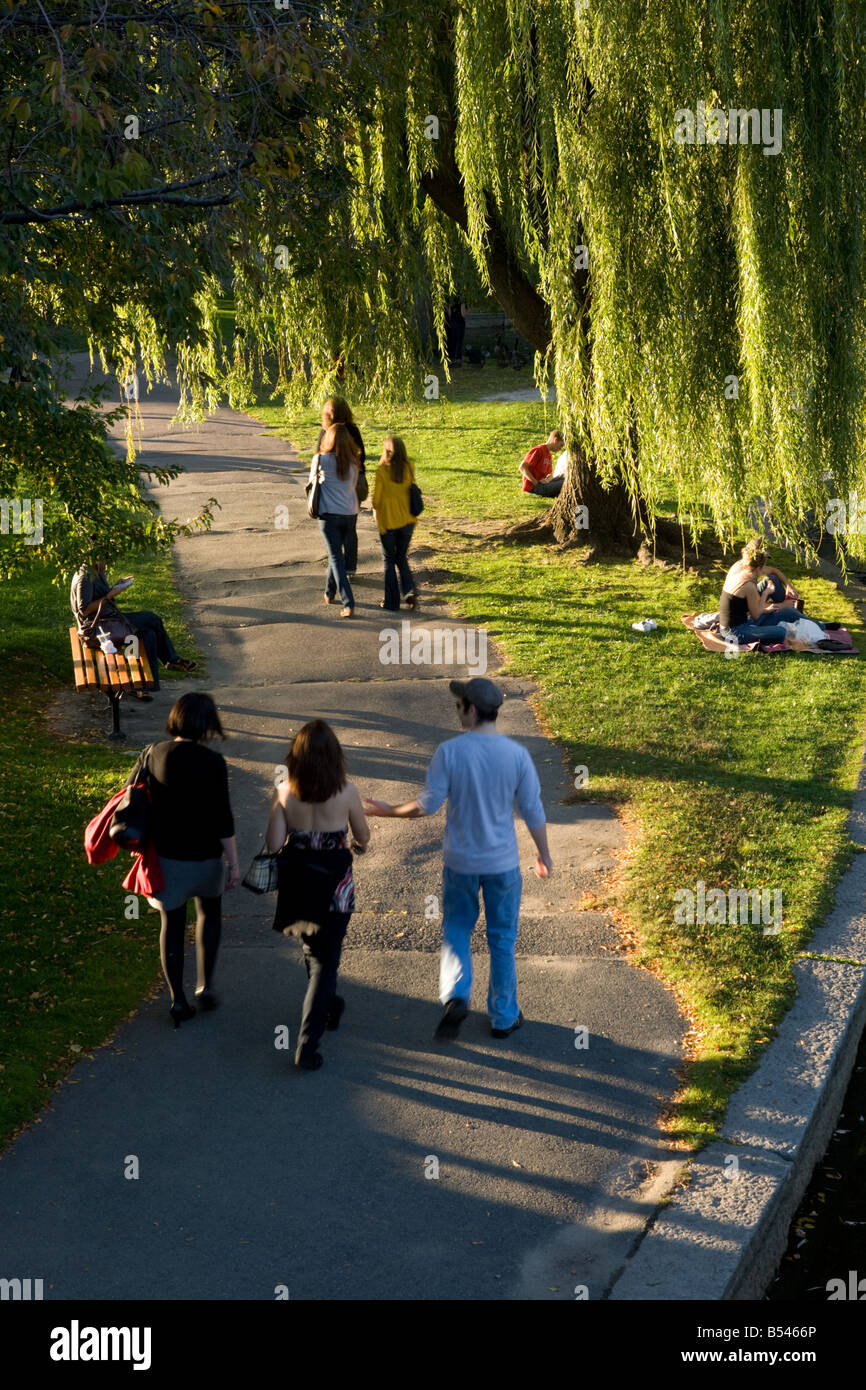 Angenehmen Herbsttag auf Boston Common Boston, Massachusetts Stockfoto