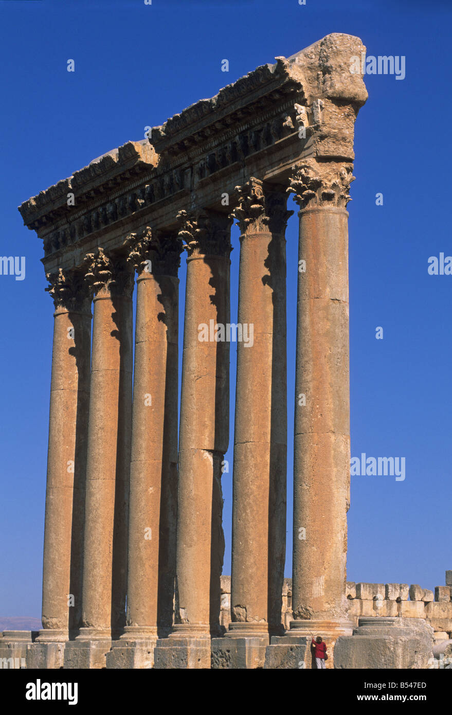 Elk163 2102v Libanon Baalbek römische Ruinen, Tempel des Jupiter 1. c Stockfoto